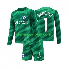 Koszulka Chelsea Robert Sanchez 1 Bramkarska Dziecięcy Trzeci Koszulki Piłkarskie 2023-2024 Długi Rękaw